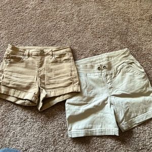 2 pairs of khaki shorts
